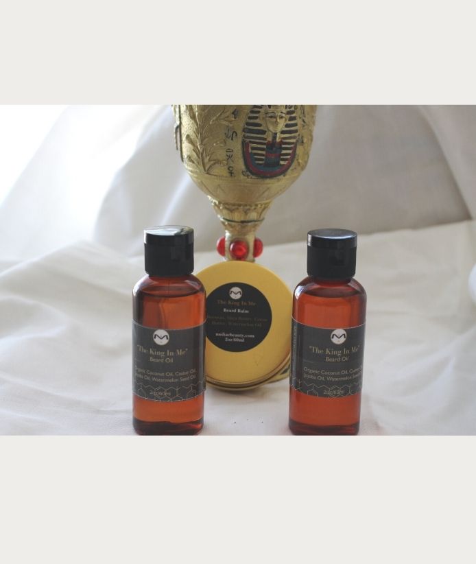⭐ Aceite de Barba King In Me | Semilla de Sandía · Coco · Ricino | 2oz | MOLIAE